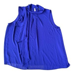 Ann Taylor Factory Royal Blue Sleeveless Chiffon Blouse 2XL